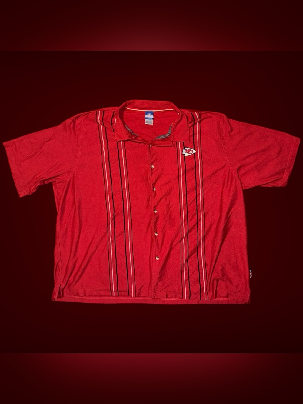 Vintage 2000s Reebok NFL Kansas City Chiefs Button-Down Bowling Shirt Size 4XL